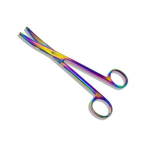 Cynamed Mayo Dissecting Scissors with Multicolor/Rainbow Titanium Coating - Long, Thick Precision Shears - Premium Quality Instrument (6.75 in, Straight Blades)