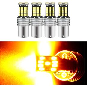 Zufoty 4 PCS Car Turn Signal Bulbs, LED Turn Signal Light Bulbs, Super Bright Reverse Lights, 1156 led bulbs for Cars, Trucks, SUVS Backup Reverse Lights Tail Brake Signal Lights (Yellow)