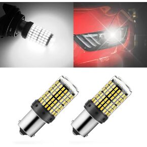 2 حزمة 1157 لمبة ضوء الفرامل LED، 12 فولت - 24 فولت BAY15D لمبة إضاءة بديلة لوقوف السيارات الخلفي للفرامل العكسية، 144SMD 3014 أضواء إشارة الانعطاف الاحتياطية لمجموعة الشرائح، عالمية للسيارة RV (أصفر) in Kuwait