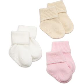 Jefferies Socks Unisex Baby Organic Cotton Non-Skid Turn Cuff Socks 3 Pair Pack