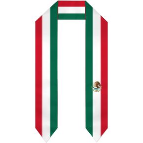 DABOYOZHZH Mexico Mexican Flag Graduation Shawl Sash Stole Wraps Scraf For International Study Pride Women Men