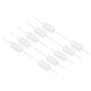 PATIKIL 1.5 Ohm Resistors, 10Pcs 5W Ceramic Cement Resistor Power Cement Resistor Kit Tolerance 5% for Power Adapters Audio Computer TV Circuit Board
