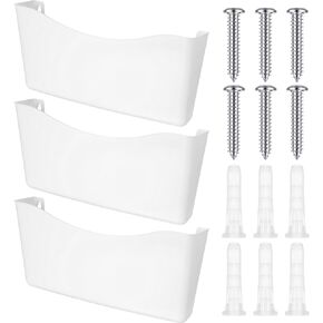 Colarr 3 Pcs Expandable Pocket Wall File Set Plastic Wall Mountable Space Saving Files Office Wall Organizer Wall Mount File Holder Wall Hanging File Organizer for Mail Letter Magazine (Black)