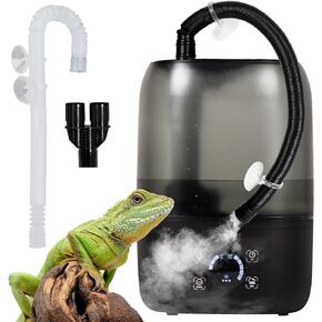 OIIBO Reptile Humidifier with Timing, 4L Large Digital Reptile Fogger Terrarium Humidifiers with Double Extension Tube Automatic Reptile Misting System