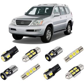 BRISHINE White Interior LED Lights Kit for Lexus GX470 2003 2004 2005 2006 2007 2008 2009 Super Bright 6000K Interior LED Bulbs Package + License Plate Lights and Install Tool
