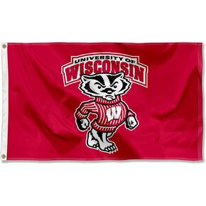 Wisconsin Badgers UW Bucky University Large College Flag