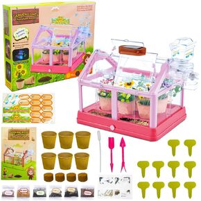 مجموعة أدوات زراعة النباتات للأطفال من EXBEPE، مجموعة زراعة الدفيئة، مجموعة Terrarium Kit للأطفال، لعبة البستنة النباتية التعليمية DIY، الدفيئة الحية مع لوحة شمسية، مجموعة البستنة الداخلية in Kuwait