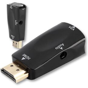 Sonew HD 1080P Female to VGA Female Converter Adapter, with 3.5mm Audio Output Cable, for PC/Laptop/DVD/Desktop/Flat Panel/Digital STB/Player
