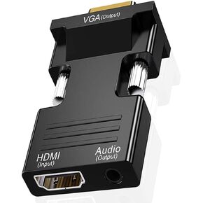 RIIPOO HDMI to VGA Adapter Converter with 1080P Resolution and 3.5mm Audio Output for Computer, Desktop, Laptop, PC, Monitor, Projector, HDTV, Chromebook, Raspberry Pi, Roku, Xbox and More