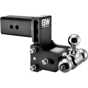 B&W Trailer Hitches Tow & Stow Adjustable Trailer Hitch Ball Mount - Fits 3" Receiver, Tri-Ball (1-7/8" x 2" x 2-5/16"), 4.5" Drop, 21,000 GTW - TS30048B