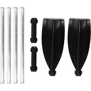 Oars Boat 210cm/82.7in Detachable Afloat Oars Aluminum Alloy Paddles Dual End Portable for Boat Kayak Raft Canoe Aluminum Alloy Black + Silver 14.9 x 5.9inch