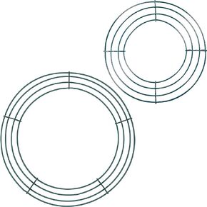 Sumind 2 Packs of Wire Wreath Frames Green Wire Garland Making Rings for Christmas Decoration (12 Inch)