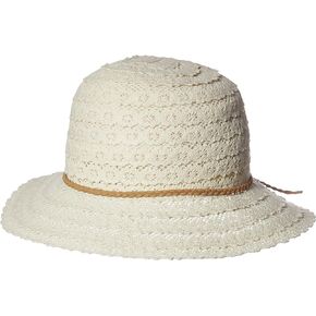 NYFASHION101 Open Knit Brown Braided Trim Vented Cotton Beach Sun Hat