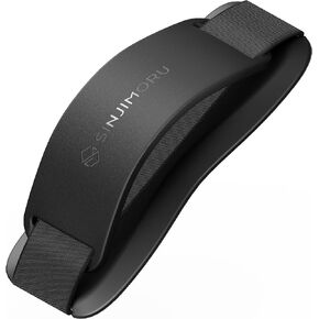 Sinjimoru Silicone Mobile Phone Grip with Stand, Cell Phone Stand for Desk & Secure iPhone Holder Strap for All Smartphone. Sinji Grip Silicone Black