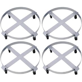 PULLAFUN 55 Gallon Drum Dolly,2 PCS Dolly Heavy Duty Steel 1000 Pound Drum Dolly Pack with Cross Braces and 4 Swivel Casters Wheels,Steel Frame Dolly Non Tipping Hand Truck Dollies