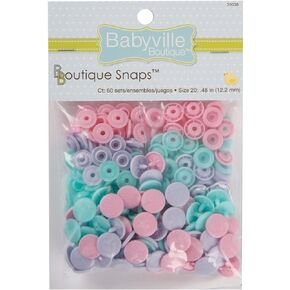 Dritz Babyville Boutique 35031 Snaps, Size 20, White (60-Sets)