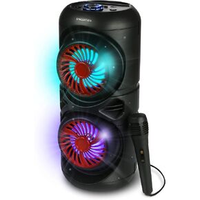 Singsation Karaoke Rechargeable Home System Package, 5.0 Bluetooth 2 4" Dynamic Driver Loudspeakers, Multi-Color LED Light Show, Adjustable Microphone, Karaoke System for Kids and Adults