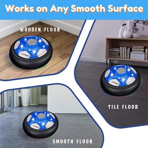 Bearsport Indoor HoverKick Soccer Ball - Rechargeable, with LED Light and Music - Fun Floating Air Soccer Game with Upgraded Foam Bumper for Kids, Toddlers, Boys, Girls in Saudi Arabia
