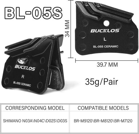BUCKLOS BL-01S Disc Brake Pads for Ceramic Shimano N03A N04C L05A K04S K04Ti K05S K05Ti M8110 M7110 R9170-F R8070-F R7070-F R4770-F RS805-F RS505-F RS405-F RS305-F U5000-F RX810-F RX400-F in Saudi Arabia