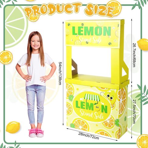 Motipuns Lemon Stand Cardboard Cutout Standup Decorative Kids' Market Booth and Lemon Stand Photo Booth for Outdoor Party Decorations, 31.5 x 11 x 60 Inches in Saudi Arabia