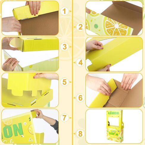Motipuns Lemon Stand Cardboard Cutout Standup Decorative Kids' Market Booth and Lemon Stand Photo Booth for Outdoor Party Decorations, 31.5 x 11 x 60 Inches in Saudi Arabia