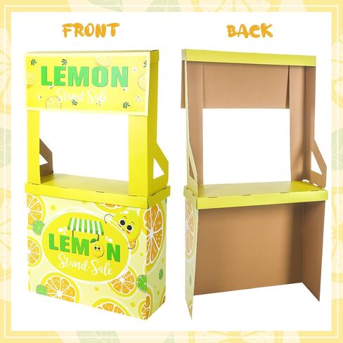 Motipuns Lemon Stand Cardboard Cutout Standup Decorative Kids' Market Booth and Lemon Stand Photo Booth for Outdoor Party Decorations, 31.5 x 11 x 60 Inches in Saudi Arabia
