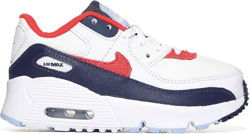 Nike Baby Boy's Air Max 90 (Infant/Toddler) White/Chile Red/Midnight Navy 4 Toddler M in Saudi Arabia
