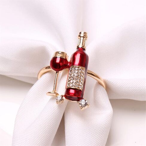 Wuluwala Napkin Buckle Holder 6Pcs Wine Bottle Wine Glass Napkin Ring Table Accessories Napkin Buckle Napkin Ring Napkin Ring Napkin Buckle in Saudi Arabia