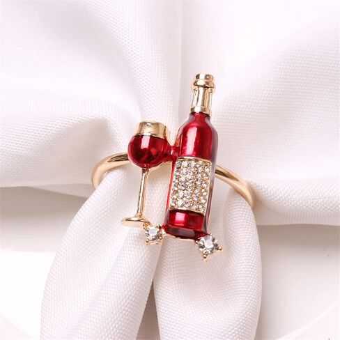 Wuluwala Napkin Buckle Holder 6Pcs Wine Bottle Wine Glass Napkin Ring Table Accessories Napkin Buckle Napkin Ring Napkin Ring Napkin Buckle in Saudi Arabia