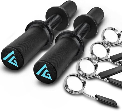 16" Olympic Dumbbell Handle, Dumbbell Bar for 2-inch Olympic Weight Plates, Loadable Dumbbells for Home Gym Strength Training, 2 Pair of Spring Collars Included Silver in Saudi Arabia