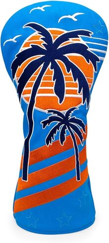 Montela Golf Headcovers Summer Coconut Tree Golf Driver Cover Fariway Wood Headcover Hybrid Covers 3 Wood Headcover Golf Club Head Cover for Odyssey Scotty Cameron Taylormade in Saudi Arabia