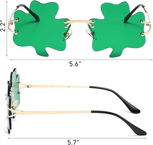 نظارات AouEtnay قطعتين من نظارة شمسية لعيد القديس باتريك الأيرلندي شامروك باللون الأخضر البرسيم Leprechaun لمستلزمات حفلات القديس باتريك in Kuwait