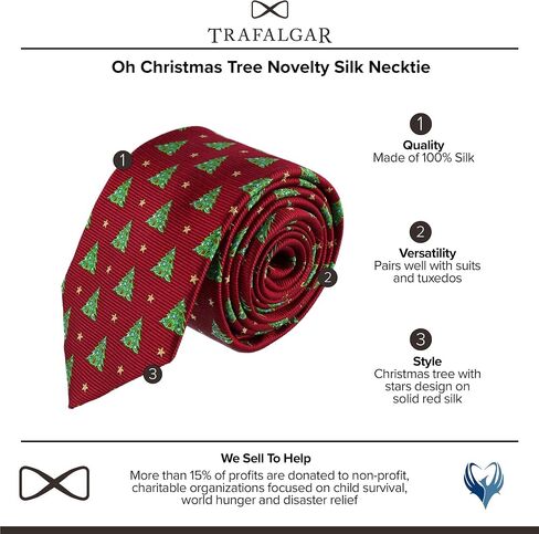 Trafalgar Men's Oh Christmas Tree Novelty Silk Necktie in Saudi Arabia