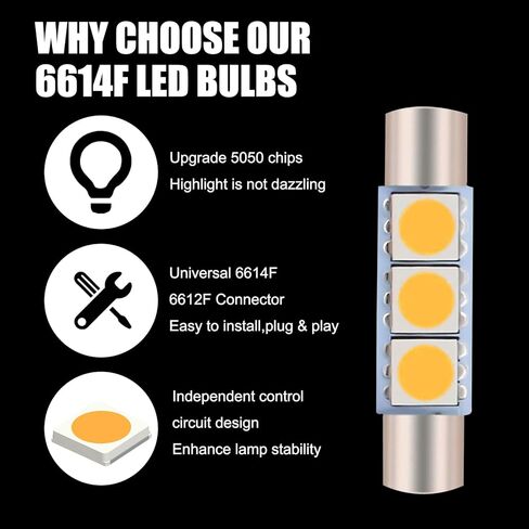 10 PCS T6 5050 Car LED Sun Visor Lights, 28MM 12V 300LM Super Bright Waterproof Vehicle Reading Light Bulb Replacement, Universal Automotive Roof Light Accessories (Blue Light) in Kuwait