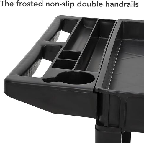 Service Cart 2-Shelf, Storage Handle, 500 lbs Capacity, for Warehouse/Garage/Cleaning/Manufacturing，45"X25" in Kuwait