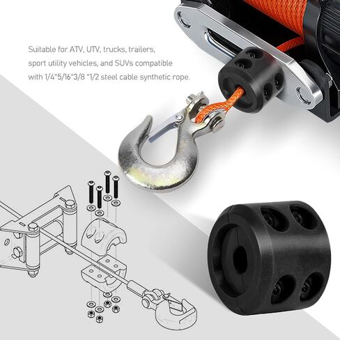GKmow 1 PC Winch Cable Hitch Stopper, PVC Colorfast Cable Protection Rubber Line Plug, Universal Smooth Burr-Free Trailer Stop Accessory, Suitable for Trucks, Jeeps, ATVs, UTVs, ORVs, SUVs (Red) in Saudi Arabia