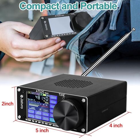 SI4732 ATS-25MAX Radio Receiver, 5.2b Full-Band Portable Radio Builted-in 4000mAh Lithium Battery, FM LW MW & SW SSB DSP Receiver with 2.4 Touch Screen in Kuwait