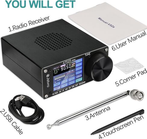 SI4732 ATS-25MAX Radio Receiver, 5.2b Full-Band Portable Radio Builted-in 4000mAh Lithium Battery, FM LW MW & SW SSB DSP Receiver with 2.4 Touch Screen in Kuwait