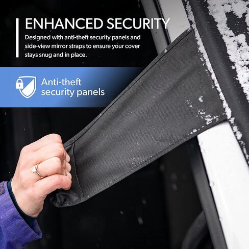 FrostGuard Glove | Car Windshield Cover for Ice and Snow - Standard Size, Fits Sedans and Compact Cars - Features Elastic Loops, Security Panels + Storage Pouch - Black, Measures 59 x 41 Inches in Kuwait