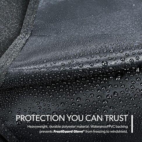 FrostGuard Glove | Car Windshield Cover for Ice and Snow - Standard Size, Fits Sedans and Compact Cars - Features Elastic Loops, Security Panels + Storage Pouch - Black, Measures 59 x 41 Inches in Kuwait