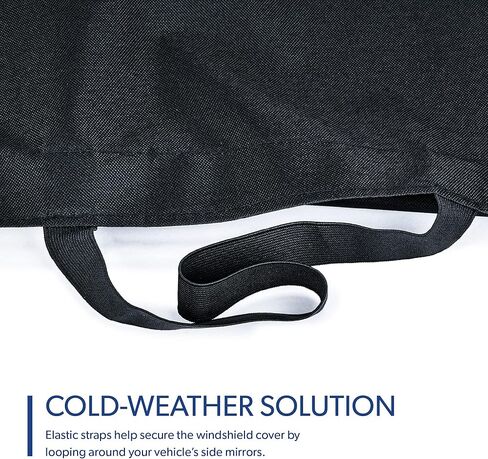 FrostGuard Glove | Car Windshield Cover for Ice and Snow - Standard Size, Fits Sedans and Compact Cars - Features Elastic Loops, Security Panels + Storage Pouch - Black, Measures 59 x 41 Inches in Kuwait