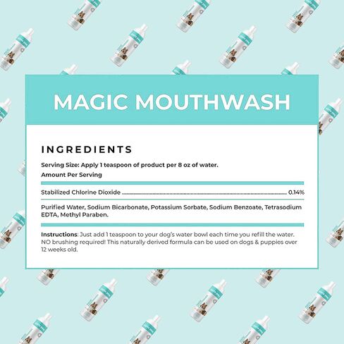 Alpha Paw Magic Mouthwash for Dogs, Natural Water Additive, Canine Breath Freshener, Dog Essentials for Plaque and Tartar Treatment, Made in The USA (8 oz) in Saudi Arabia