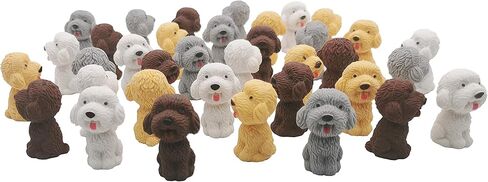 Exasinine 36Pcs Animal Pencil Erasers Toppers, Pencil Eraser Tops, Poodle Eraser Dog Shape Eraser Desk Pet Erasers for Children Gift Prizes in Kuwait