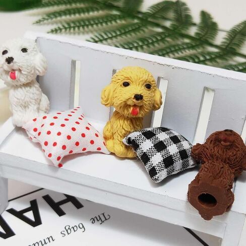 Exasinine 36Pcs Animal Pencil Erasers Toppers, Pencil Eraser Tops, Poodle Eraser Dog Shape Eraser Desk Pet Erasers for Children Gift Prizes in Kuwait