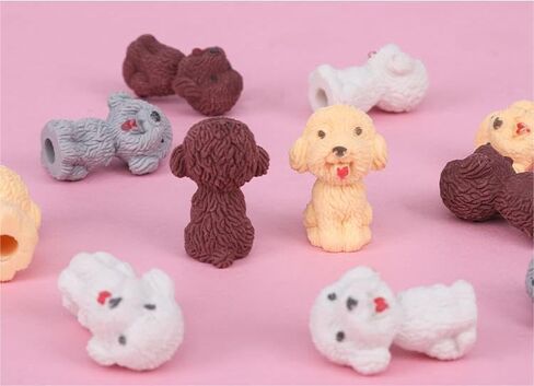 Exasinine 36Pcs Animal Pencil Erasers Toppers, Pencil Eraser Tops, Poodle Eraser Dog Shape Eraser Desk Pet Erasers for Children Gift Prizes in Kuwait