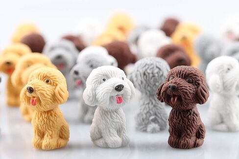 Exasinine 36Pcs Animal Pencil Erasers Toppers, Pencil Eraser Tops, Poodle Eraser Dog Shape Eraser Desk Pet Erasers for Children Gift Prizes in Kuwait