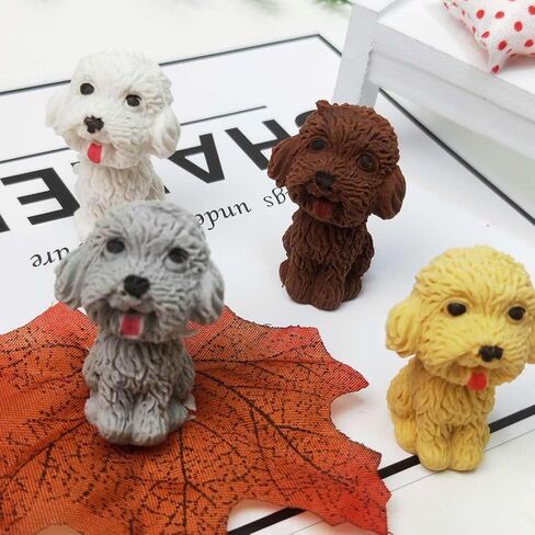 Exasinine 36Pcs Animal Pencil Erasers Toppers, Pencil Eraser Tops, Poodle Eraser Dog Shape Eraser Desk Pet Erasers for Children Gift Prizes in Kuwait