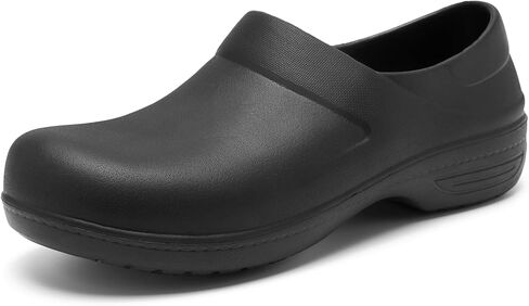 حذاء عمل Alcubieree غير قابل للانزلاق للنساء لخدمة الطعام سهل الارتداء للتمريض، مريح مقاوم للماء ومقاوم للزيوت، حذاء مطعم خفيف الوزن لطيف أسود مقاس 8.5 in Kuwait