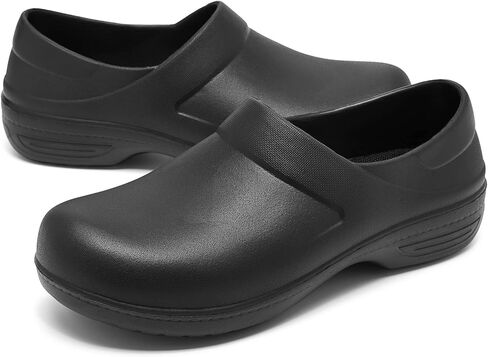 حذاء عمل Alcubieree غير قابل للانزلاق للنساء لخدمة الطعام سهل الارتداء للتمريض، مريح مقاوم للماء ومقاوم للزيوت، حذاء مطعم خفيف الوزن لطيف أسود مقاس 8.5 in Kuwait