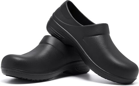 حذاء عمل Alcubieree غير قابل للانزلاق للنساء لخدمة الطعام سهل الارتداء للتمريض، مريح مقاوم للماء ومقاوم للزيوت، حذاء مطعم خفيف الوزن لطيف أسود مقاس 8.5 in Kuwait